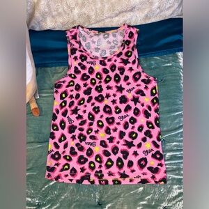 Scene/emo Alternative Pink Leopard Print Baby Tank Top